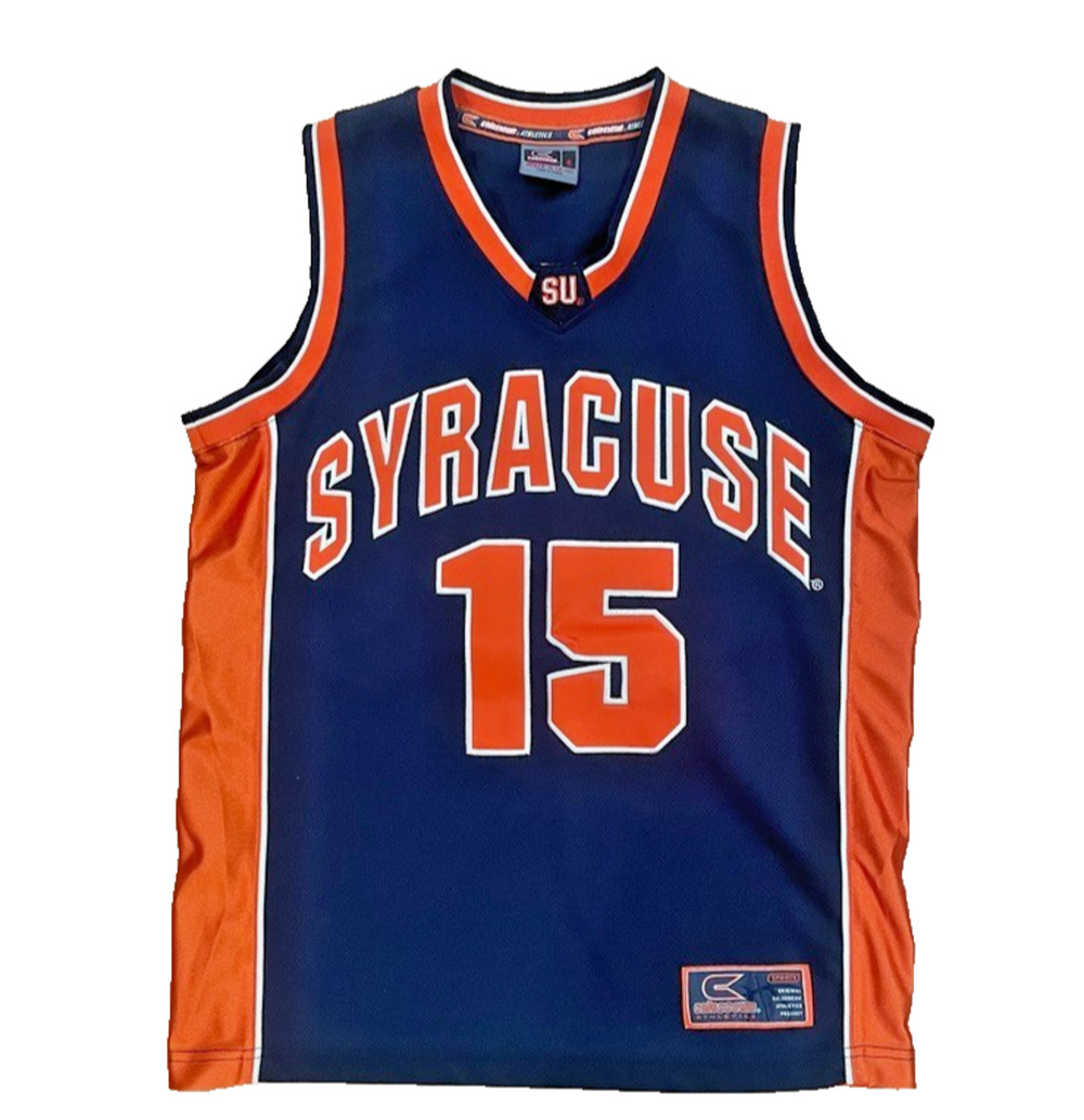 Syracuse University SU Vtg Colosseum Basketball Jersey Boys Y 8-10 Blue Orange